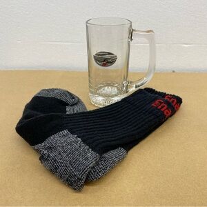 Snap-On Hot Rod Stein Glass with Black Snap-On Work Socks - New!
